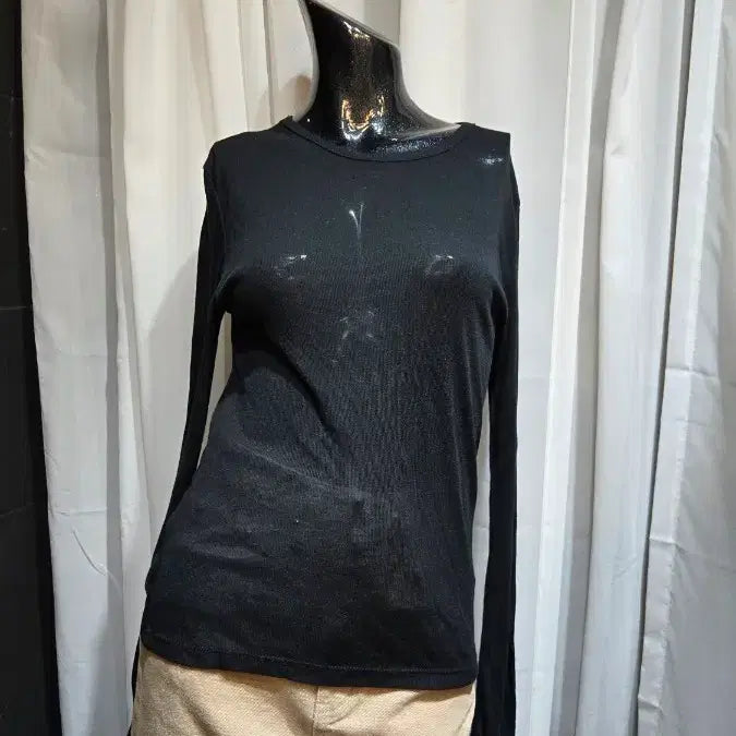 [BUNJANG] Black Thin Long Sleeve T-shirt / 블랙 얇은 긴팔