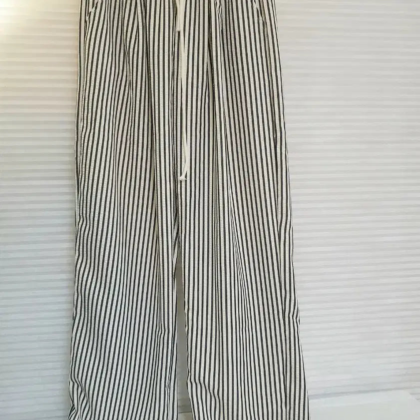 [SOLD OUT] 2장미착용(2627)세상편한 스트라이프 밴딩 와이드바지