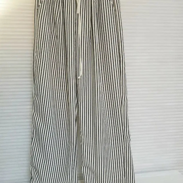 [SOLD OUT] 2장미착용(2627)세상편한 스트라이프 밴딩 와이드바지