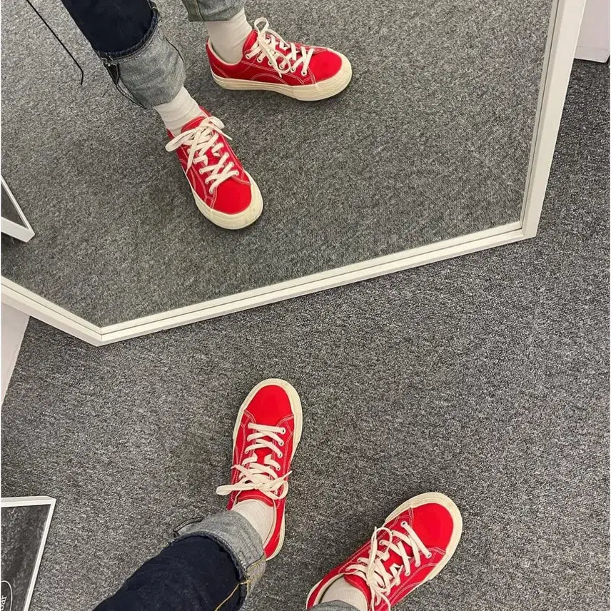 [BUNJANG] Shoopen Standard Wide Fit Sneakers Red 250 / 슈펜 슈탠다드 와이드핏 스니커즈 레드 250