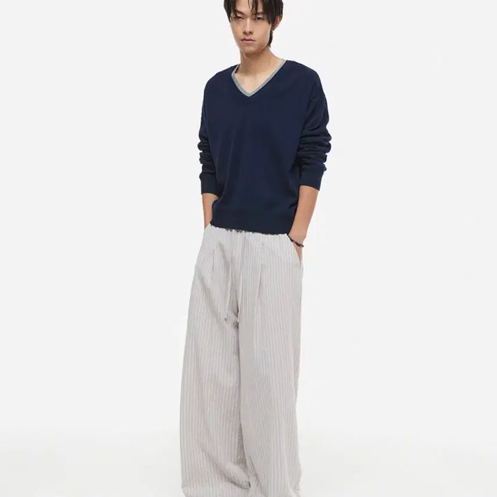 [BUNJANG] DNSR Cozy Pajama Stripe Pants White / [DNSR] 코지 파자마 스트라이프 팬츠 화이트