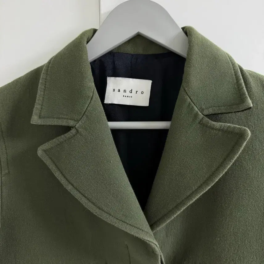 [BUNJANG] Sandro Khaki Crop Jacket / 산드로 카키색 크롭 자켓