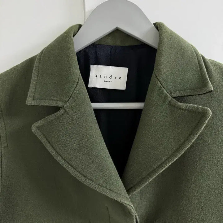 [BUNJANG] Sandro Khaki Crop Jacket / 산드로 카키색 크롭 자켓