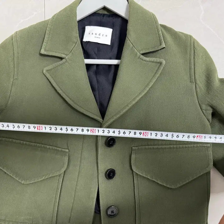 [BUNJANG] Sandro Khaki Crop Jacket / 산드로 카키색 크롭 자켓