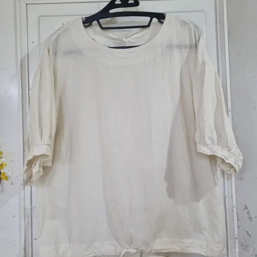 [BUNJANG] Linen Summer Blouse / 여름 고급스러운 마 린넨 블라우스  깨끗해요. 가슴단면60