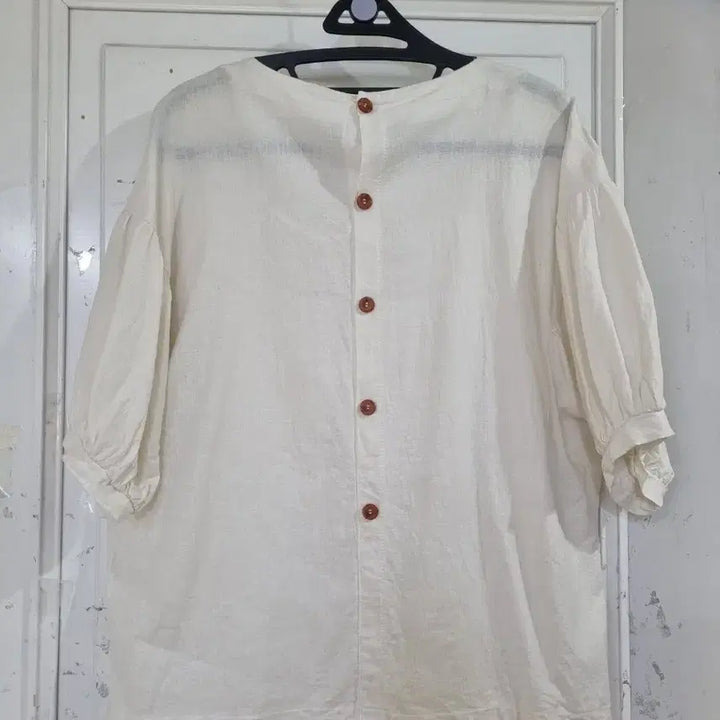 [BUNJANG] Linen Summer Blouse / 여름 고급스러운 마 린넨 블라우스  깨끗해요. 가슴단면60