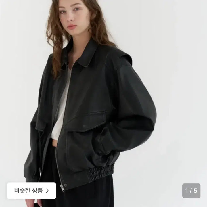 [BUNJANG] GBH Leather Bomber Jacket / GBH 레더 봄버 자켓