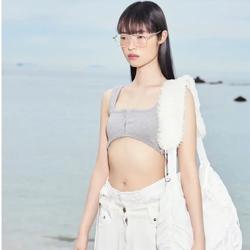 [BUNJANG] LCDC TM V-Neck Bustier Bra Top / LCDC 엘씨디씨 티엠 뷔스티에 디테일 브라 탑