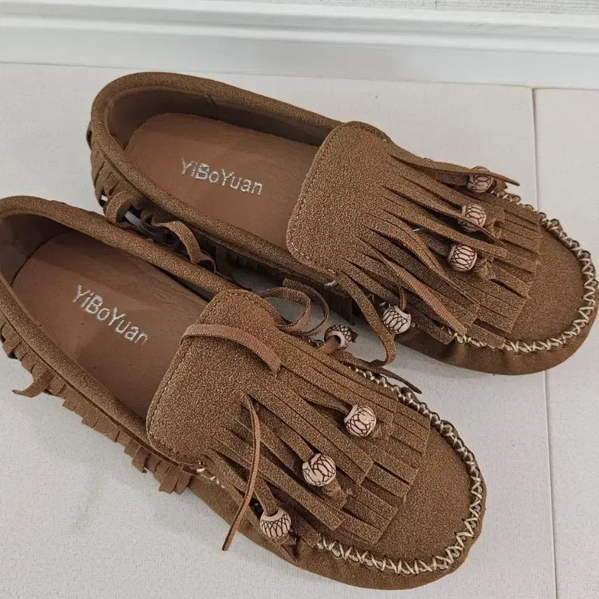 [BUNJANG] Suede Tassel Moccasin Brown 225 / 새) 스웨이드 태슬 모카신 브라운 225