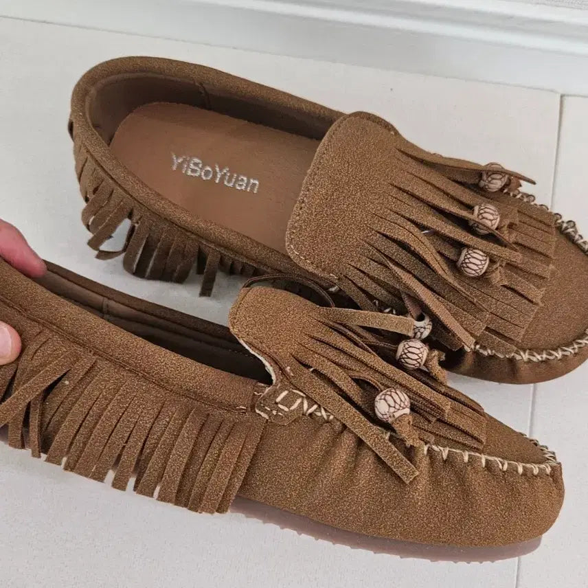 [BUNJANG] Suede Tassel Moccasin Brown 225 / 새) 스웨이드 태슬 모카신 브라운 225