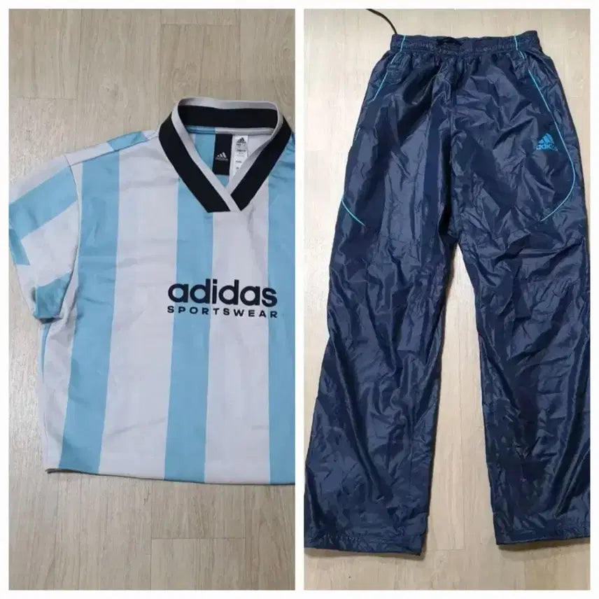 [BUNJANG] Adidas Short Sleeve T-Shirt &amp; Drawstring Pants Set / 아디다스 반팔티 + 드로우스리팬츠
