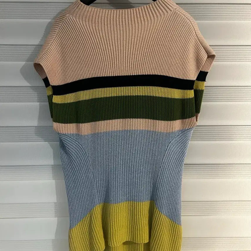 [BUNJANG] Kiko Kostadinov Esik High Neck Striped Sleeveless Top / 키코 코스타디노브 에식 하이넥 스트라이프 슬리브리스 48