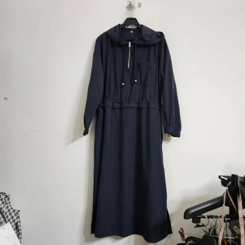 [BUNJANG] Hooded Long Dress Navy / 후드 롱 원피스 네이비