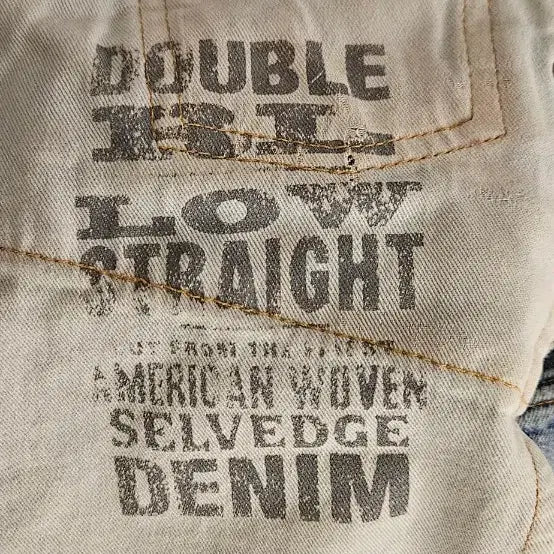 [SOLD OUT] RRL 로우스트레이트 셀비지 데님 데미지 디테일 워싱진