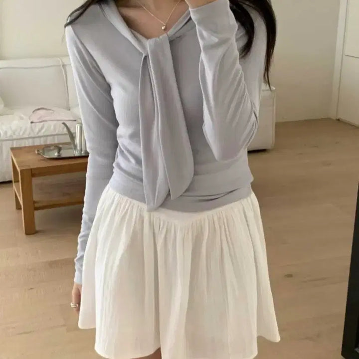 [BUNJANG] Rayon Spandex Slim Fit Long Sleeve Tee - Pink / 새상품) 레이온 스판 슬림 타이 긴팔티 핑크