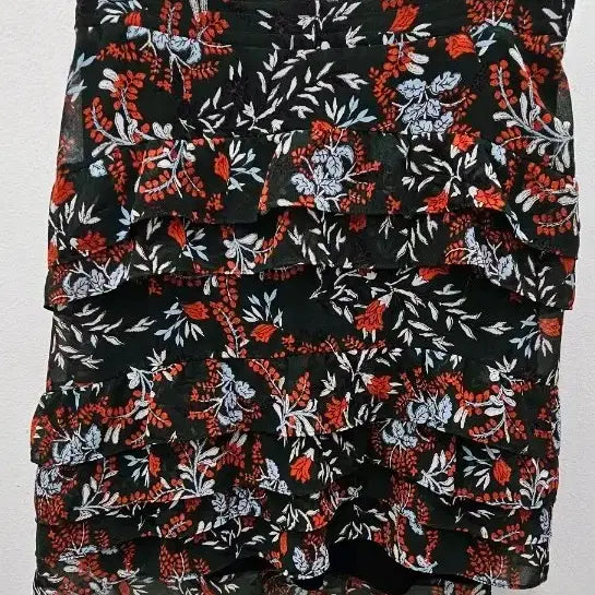 [BUNJANG] Maje Floral Print Crepe Mini Skirt / 마쥬(Maje) 제키타 플로럴 프린트 크레프 미니 스커트
