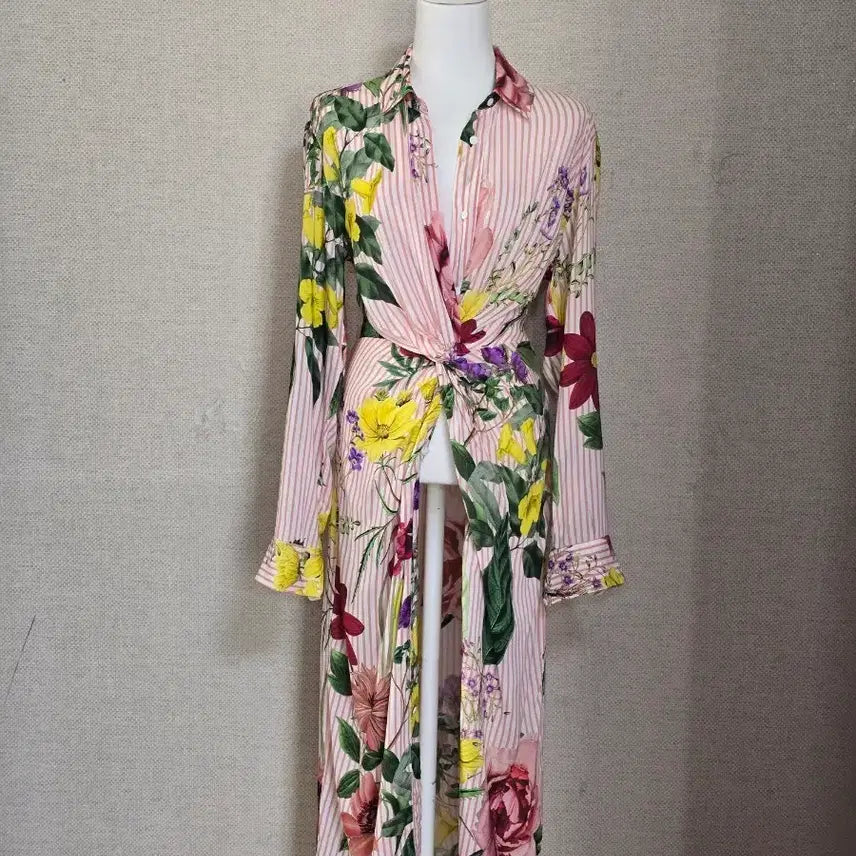 [BUNJANG] ZARA Long Stripe Shirred Dress / ZARA)자라 롱 셔츠 원피스