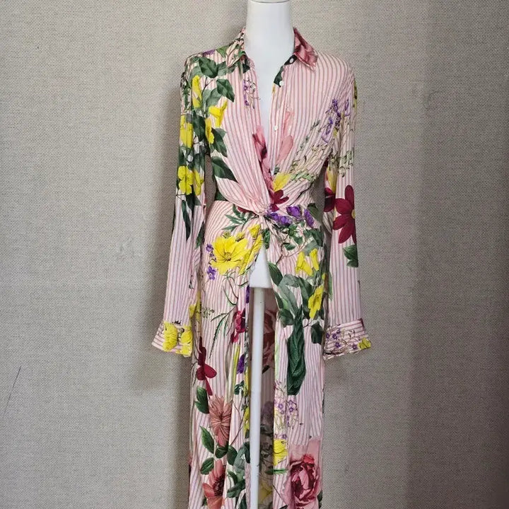 [BUNJANG] ZARA Long Stripe Shirred Dress / ZARA)자라 롱 셔츠 원피스