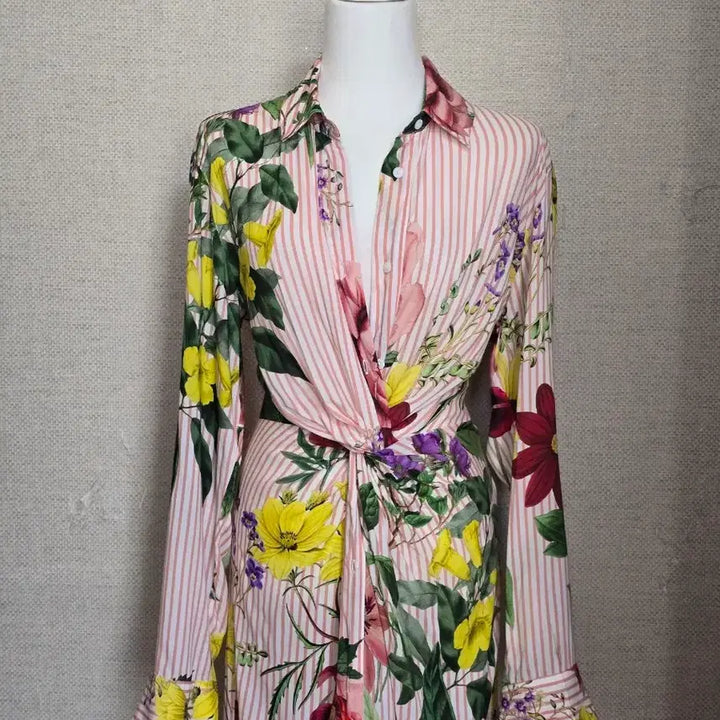 [BUNJANG] ZARA Long Stripe Shirred Dress / ZARA)자라 롱 셔츠 원피스