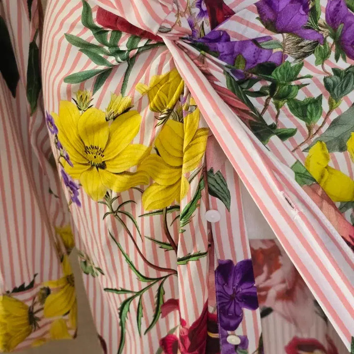 [BUNJANG] ZARA Long Stripe Shirred Dress / ZARA)자라 롱 셔츠 원피스
