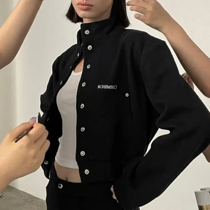 [BUNJANG] Bohemian Seoul Cropped Bomber Jacket / 보헤미안서울 봄버자켓