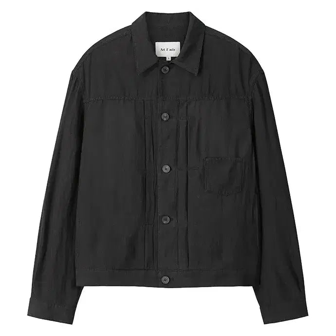 [SOLD OUT] 새제품/XL 26SS 아트이프액츠 린넨 트러커 자켓 블랙 리넨