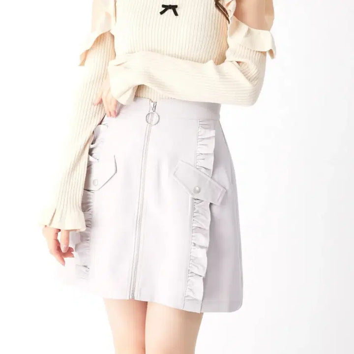 [BUNJANG] Ankruze Frill Violet Color Mini Skirt / 일브) 앙크루즈 프릴 바이올렛 컬러 미니 스커트