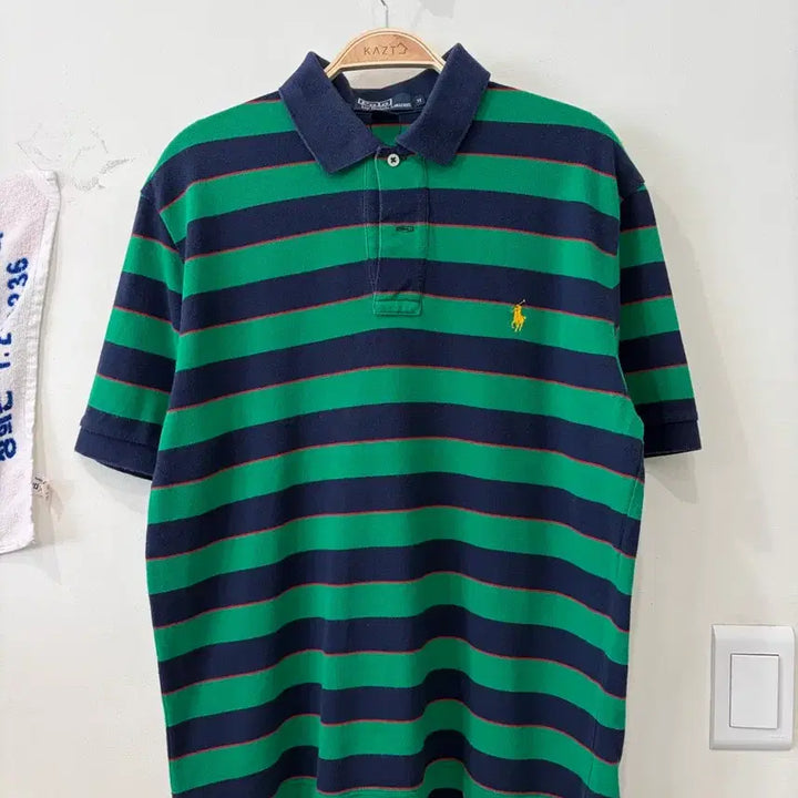 [BUNJANG] Polo Striped Collar PK Shirt / 642. 폴로 스트라이프 카라티 PK
