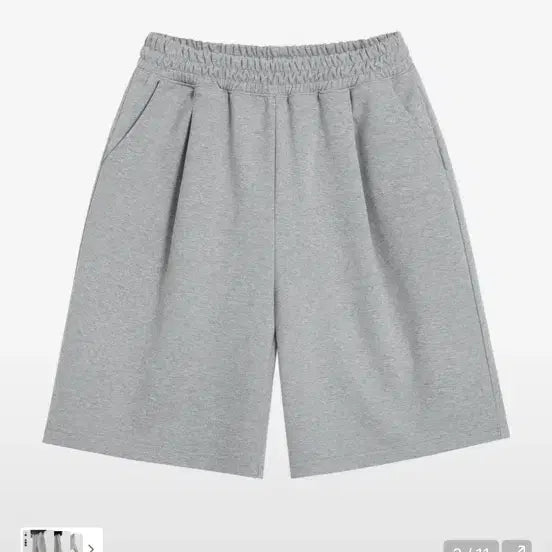 [SOLD OUT] 반바지  브랜슨 Renew Ver.) 원턱 와이드 반바지 멜란지 그레이