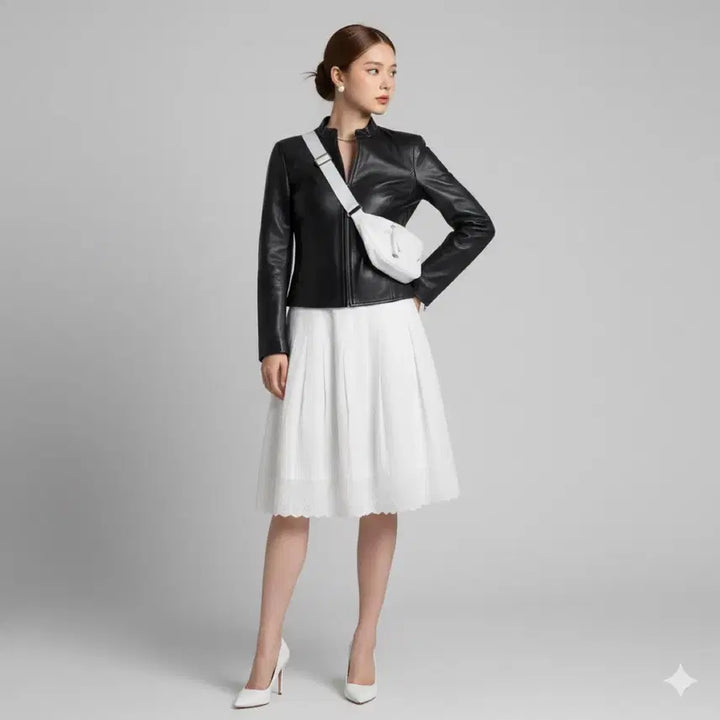 [BUNJANG] YesB Punching Embroidery Pintuck Skirt White / 나산실업 예스비 펀칭 자수 핀턱 스커트 화이트 55