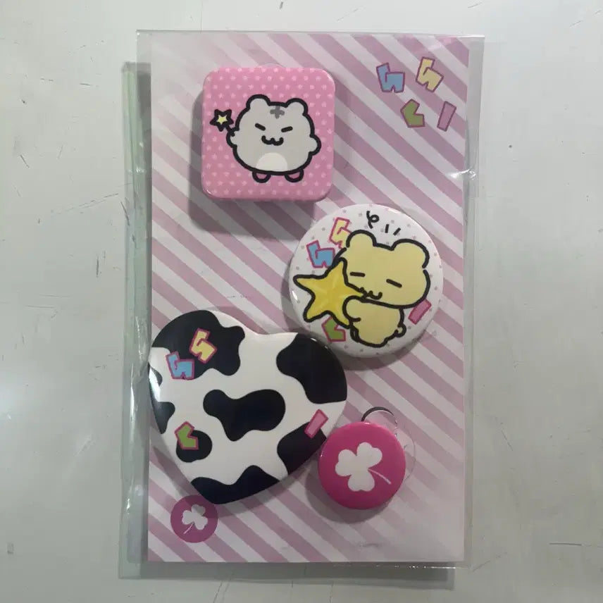 [BUNJANG] Hihi Club Pin Button Set (Pink) / 히히클럽 핀버튼 세트 (핑크)