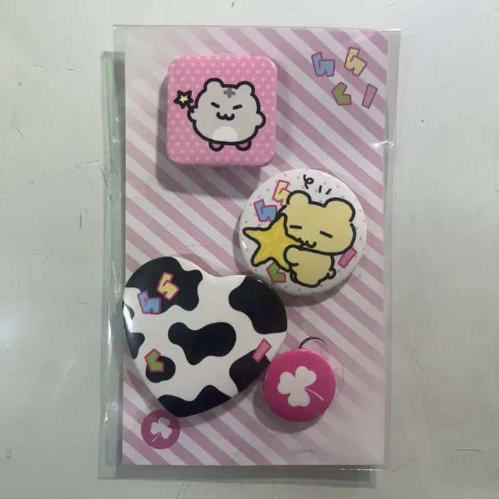 [BUNJANG] Hihi Club Pin Button Set (Pink) / 히히클럽 핀버튼 세트 (핑크)