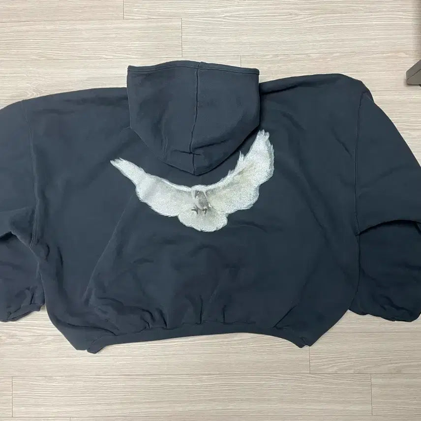 [SOLD OUT] 이지 갭 발렌시아가 도브 후드 워시드 블랙 (S)