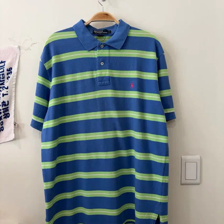 [BUNJANG] Polo Striped Collar PK Shirt / 571. 폴로 스트라이프 카라티 PK
