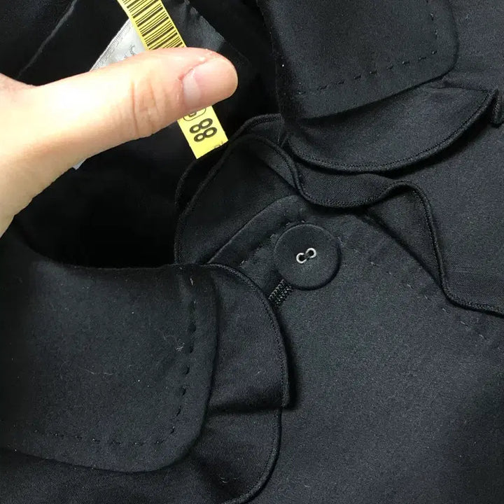 [BUNJANG] Koeseo Ohasio Black Ruffle Round Collar Stitch Jacket / 검정 프릴 러플 라운드카라 스티치 자켓 코이세이오 오헤시오