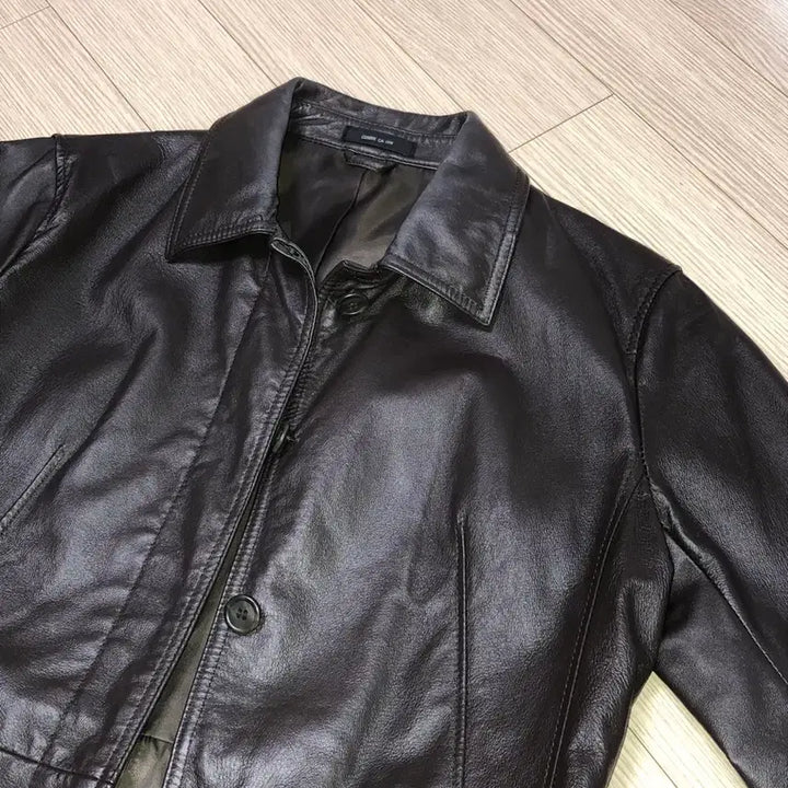 [BUNJANG] L Comme Ca Hidden Button Pigskin Leather Jacket with Belt - Vintage / L co mme ca ism 히든버튼 돼지가죽 자켓 벨트포함 일본빈티지