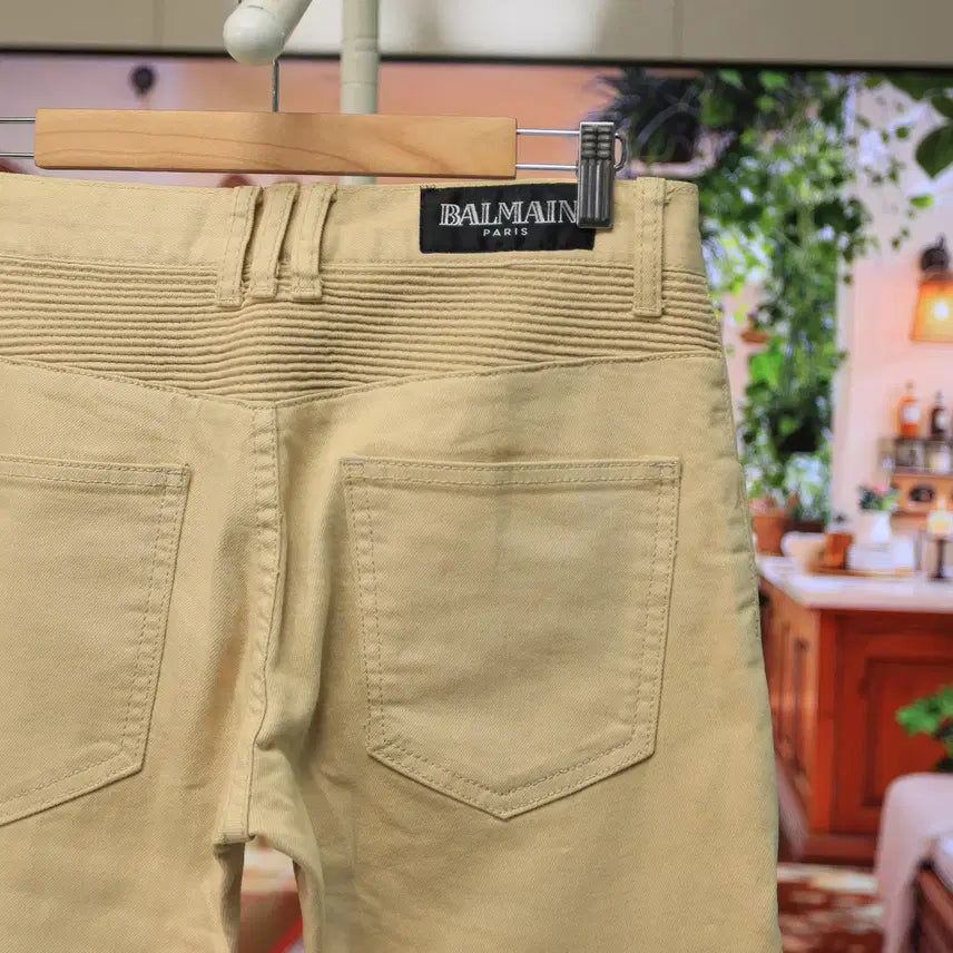 [BUNJANG] Balmain Paris Biker Pants / 발망 파리 바이커 팬츠 깔끔한데 존재감은 확실합니다