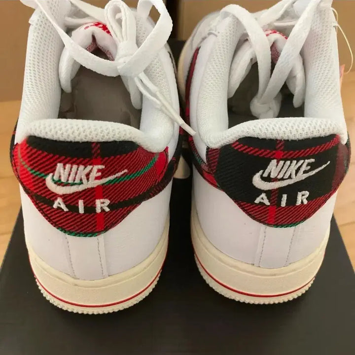 [BUNJANG] Nike Air Force 1 White/Check Swoosh Sneakers / 나이키 에어포스1 화이트/체크 스우시 나이키코리아 정품 새상품