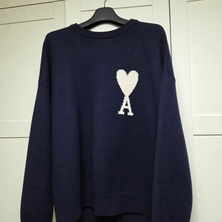 [BUNJANG] AMI Ami de Coeur Knit Navy L / 아미니트 네이비 L