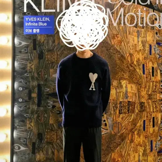 [BUNJANG] AMI Ami de Coeur Knit Navy L / 아미니트 네이비 L