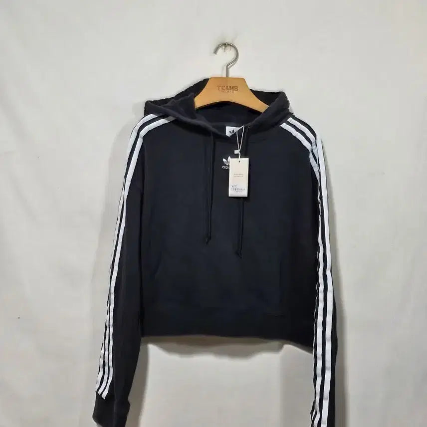 [BUNJANG] Adidas Cropped Hoodie Black / 아디다스 크롭 후드티  블랙