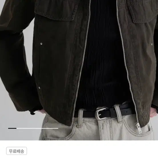 [BUNJANG] 8Seconds Pigment Zip-Up Trucker Jacket (Khaki, L) / 에잇세컨즈 피그먼트 집업 트러커 카키 L사이즈 새상품