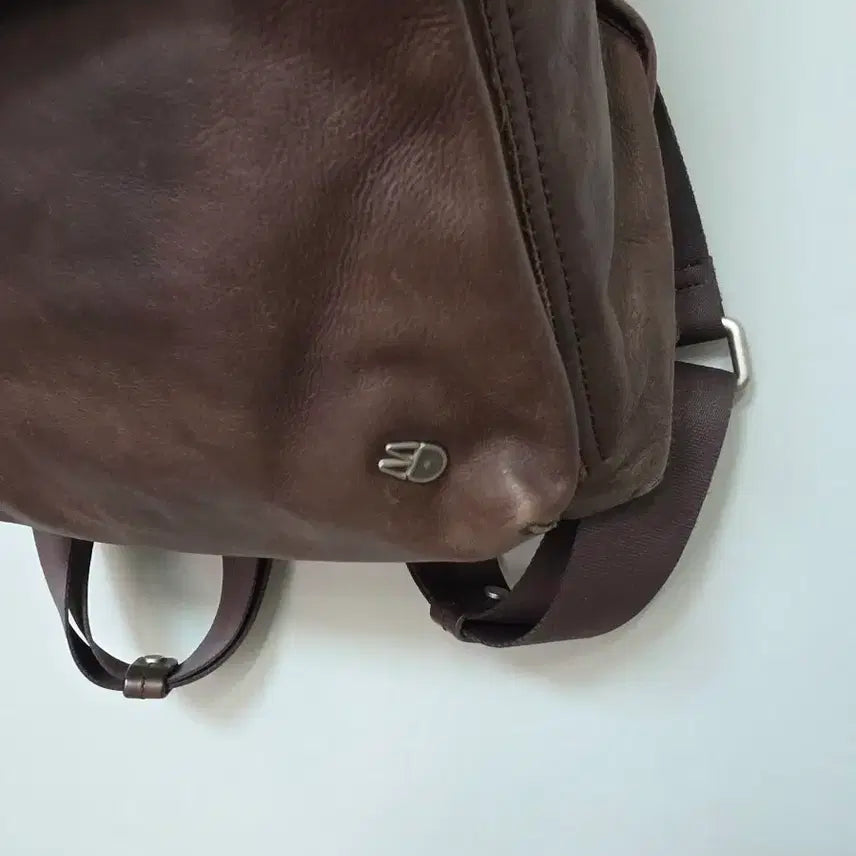 [BUNJANG] Mandarina Duck Brown Leather Backpack / 만다리나덕 브라운 가죽 백팩