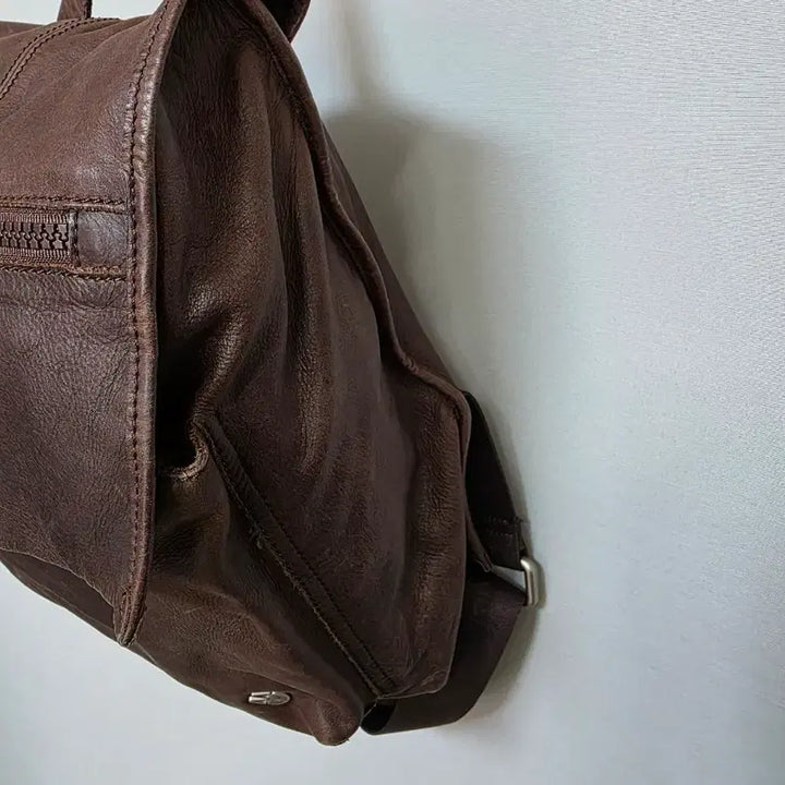 [BUNJANG] Mandarina Duck Brown Leather Backpack / 만다리나덕 브라운 가죽 백팩