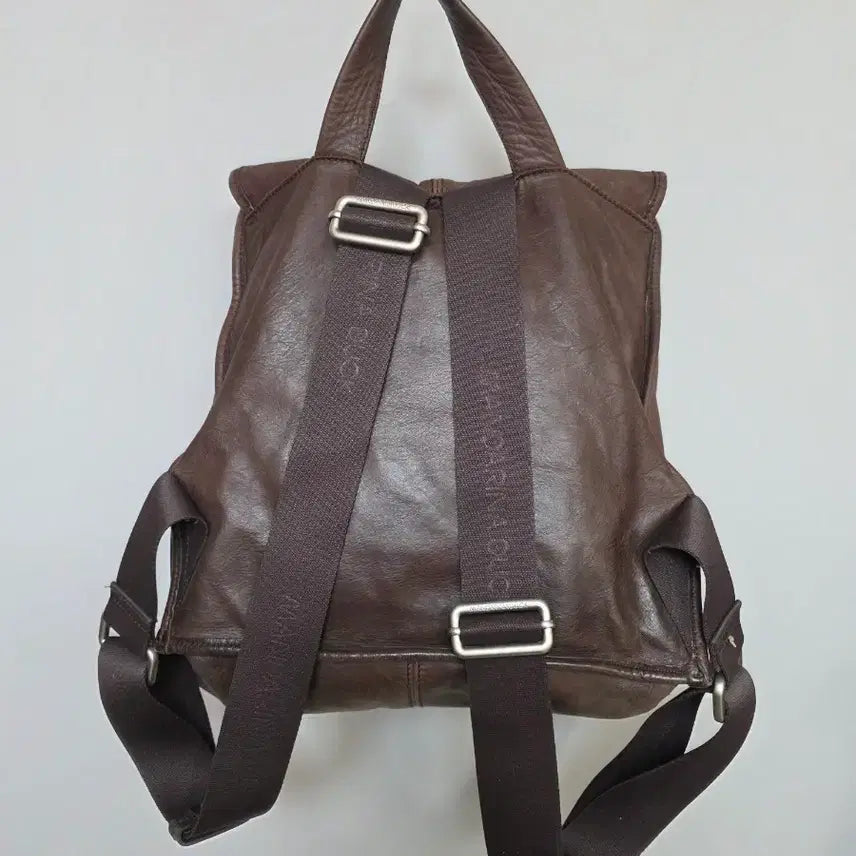 [BUNJANG] Mandarina Duck Brown Leather Backpack / 만다리나덕 브라운 가죽 백팩