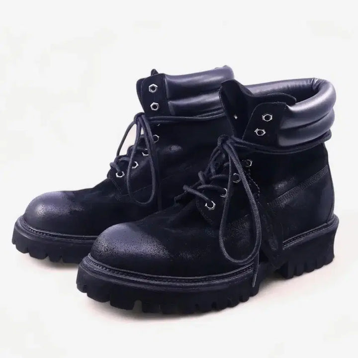 [BUNJANG] YASE 6.5cm 1990 Commando Sole Suede Boots Black / 야세 - 6.5cm 1990 코만도솔 스웨이드 부츠 블랙