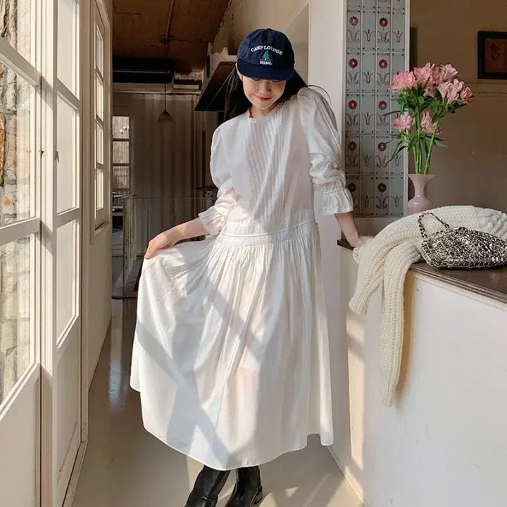 [BUNJANG] From Beginning Pintuck Long Dress / 프롬비기닝 핀턱 롱 원피스