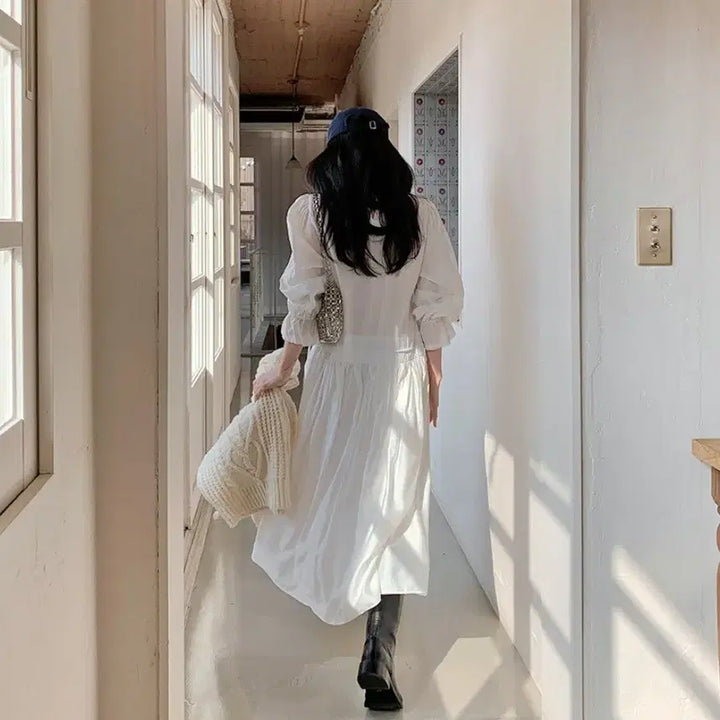 [BUNJANG] From Beginning Pintuck Long Dress / 프롬비기닝 핀턱 롱 원피스
