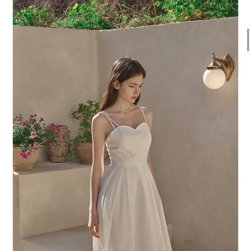 [SOLD OUT] 화이트 뷔스티에 롱 원피스
