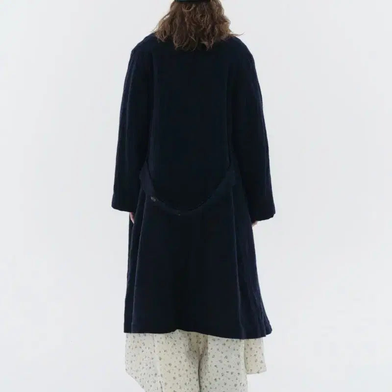[BUNJANG] Via Plain Via Mas Wool Long Coat Navy / 비아플레인 Via Mas wool long coat 울 롱 코트 (새상품